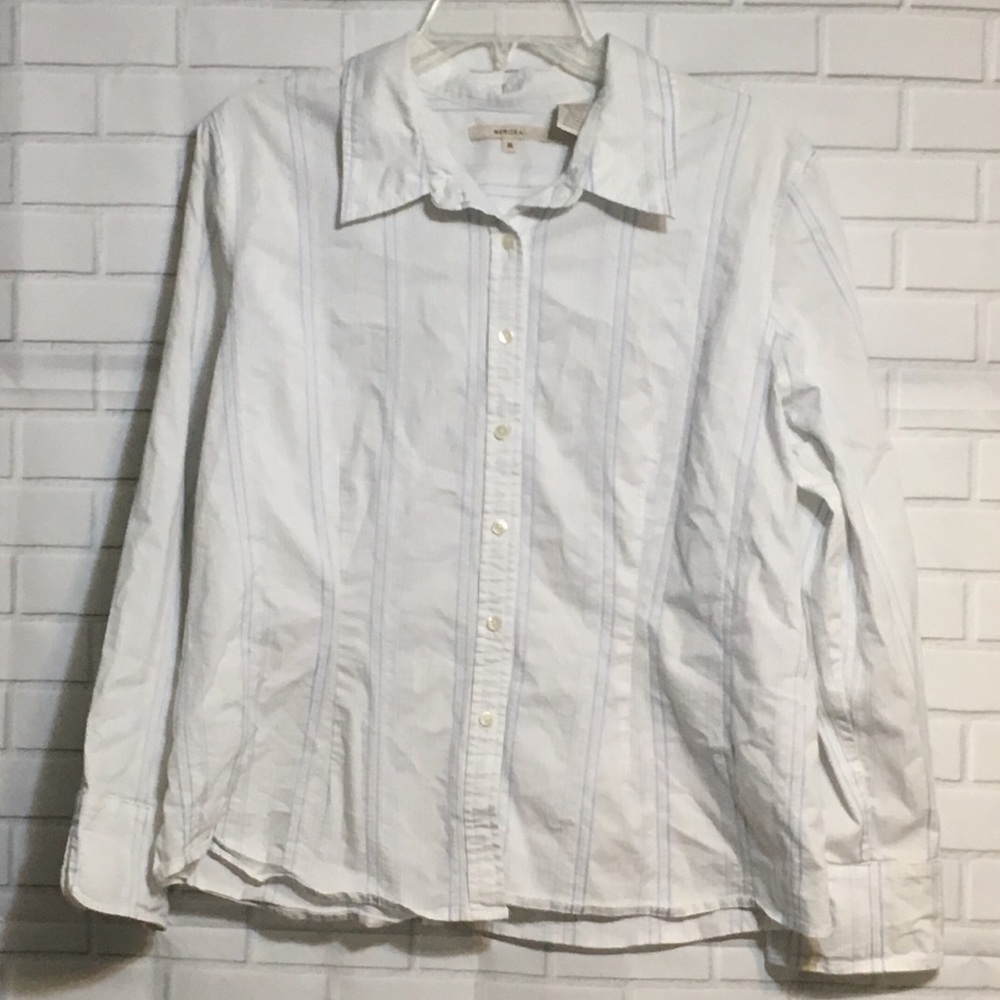 EUC Merona 3/4 Sleeve Button Down Blouse XL